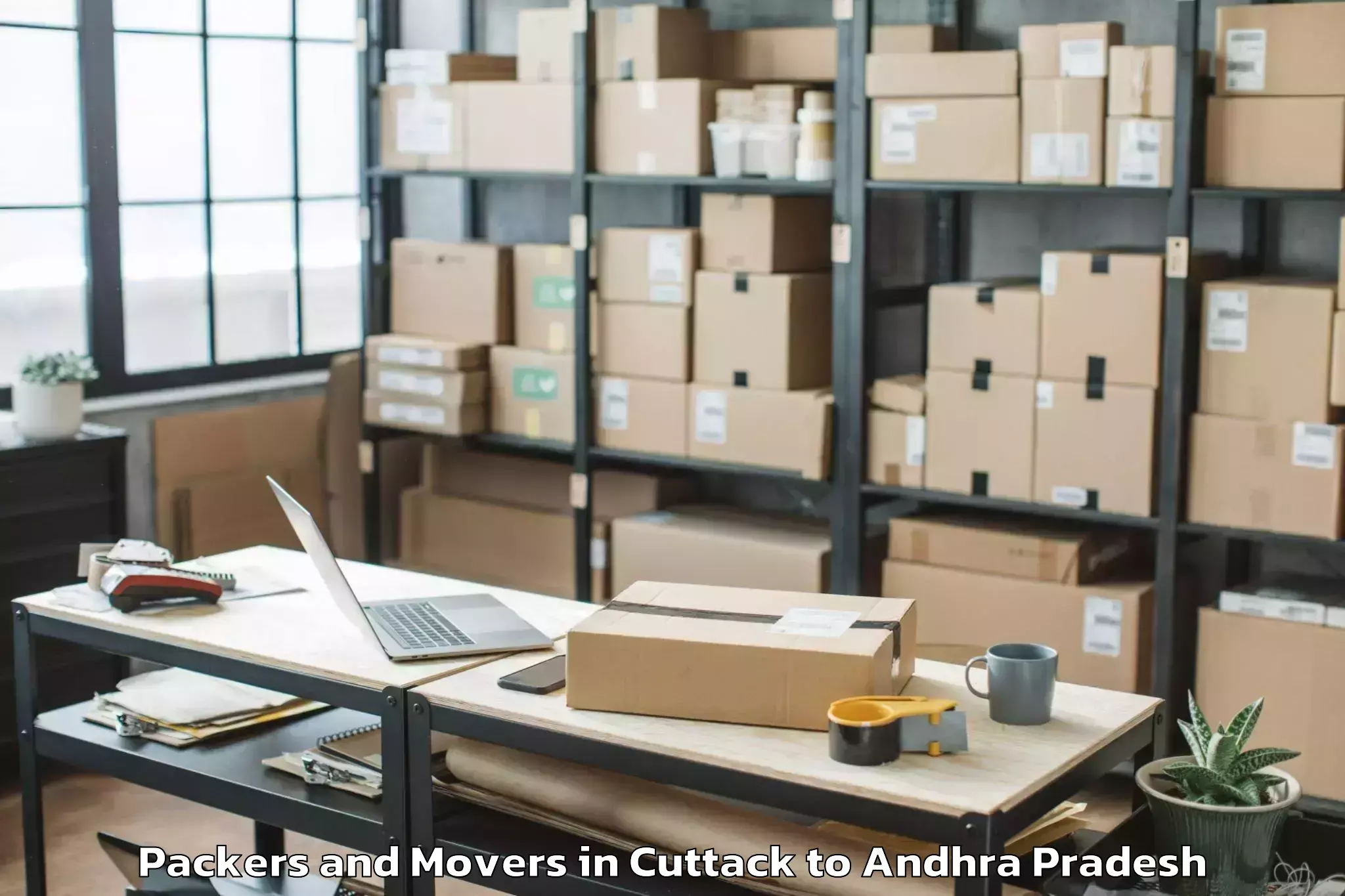 Book Cuttack to Vajrapukotturu Packers And Movers